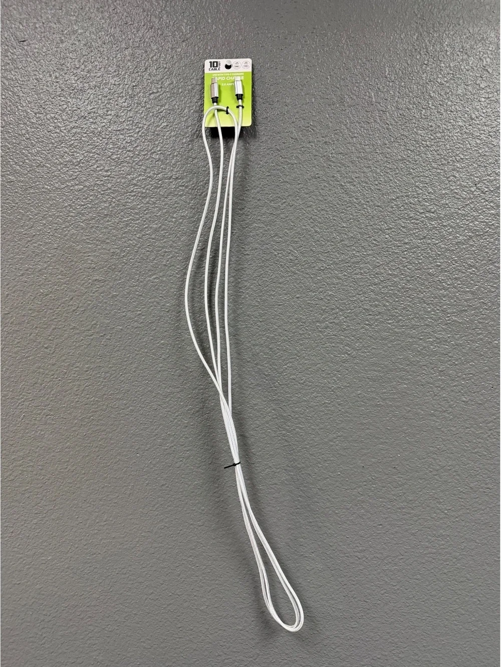 10ft USB-C to USB-C 2A Fast Charging Cable Braided Long Phone Charge Cord Silver